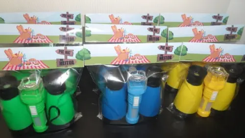 Kit Binoculo e Lanterna Personalizado Tema Picnic