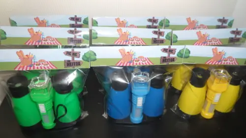 Kit Binoculo e Lanterna Personalizado Tema Picnic