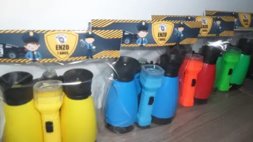 Kit Binoculo e Lanterna Personalizado Tema Policia