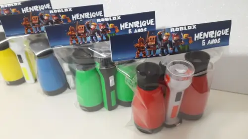Kit Binoculo e Lanterna Personalizado Tema Roblox