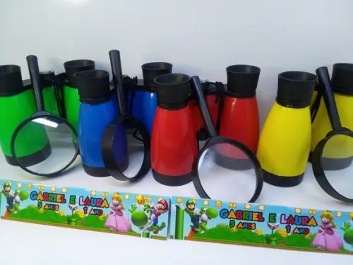 Kit Binoculo e Lupa Personalizado Super Mario