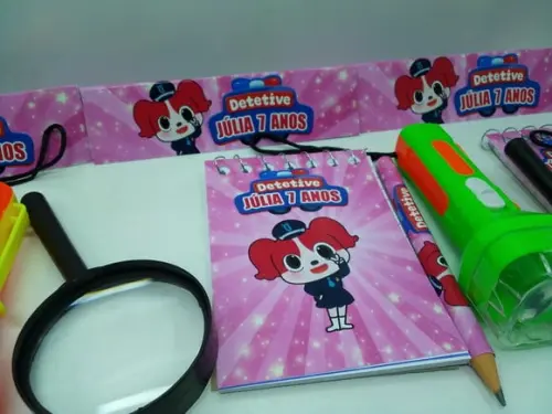 Kit Bloquinho + Mini Lápis + Lanterna + Lupa Labrador