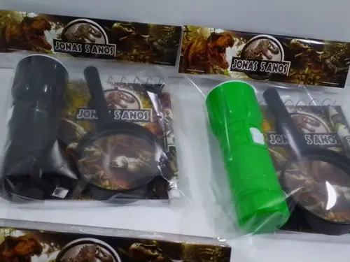 Kit Bloquinho + Mini Lápis + Lanterna + Lupa Jurassic World