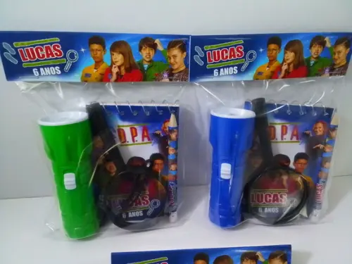 Kit Bloquinho + Mini Lápis + Lanterna + Tema Dpa