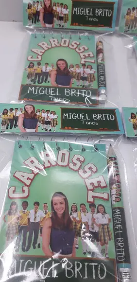 Kit Bloquinho + Mini Lápis Tema Carrossel