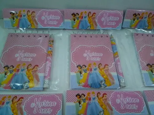 Kit Bloquinho + Mini Lápis Tema Princesas