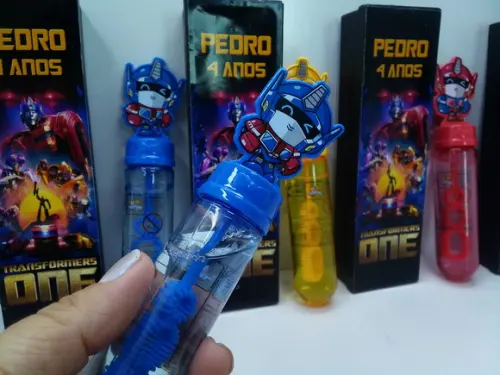 Kit Bolha de Sabão+ Domino Tema Transformers
