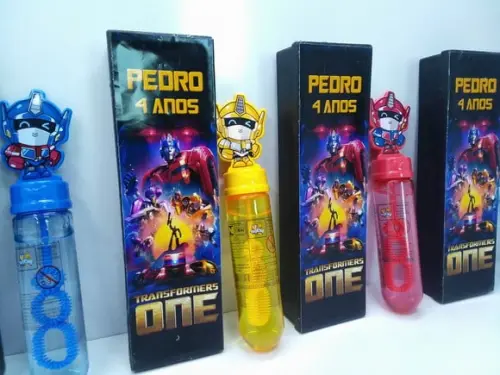 Kit Bolha de Sabão+ Domino Tema Transformers