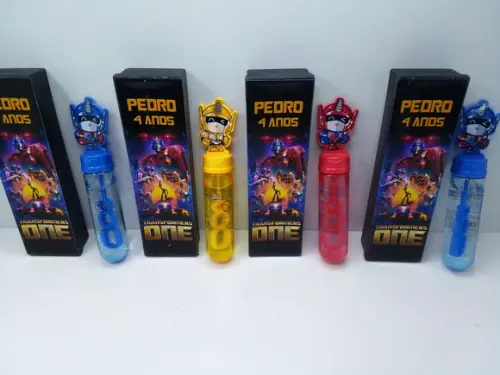 Kit Bolha de Sabão+ Domino Tema Transformers