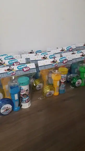 Kit Bolha de Sabão+ Lanternas + Iô Iô Personalizado Mundo Bi