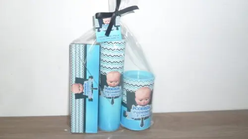 Kit Cofrinho + Domino + Pega Varetas Tema Poderoso Chefinho