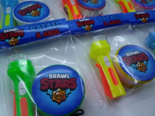 Kit Copo Retrátil + Lanterna Brawl Stars