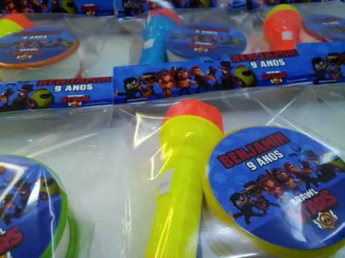 Kit Copo Retrátil + Lanterna Brawl Stars