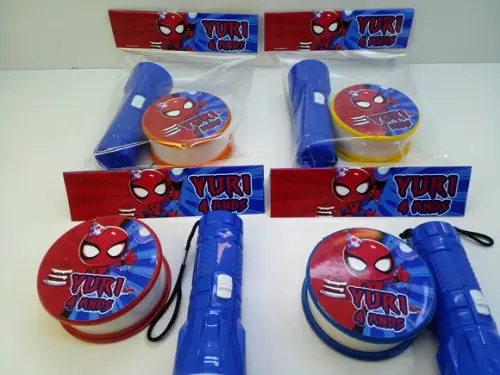 Kit Copo Retrátil + Lanterna Homem Aranha
