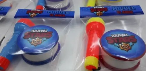 Kit Copo Retrátil + Lanterna Personalizado Brawl Stars