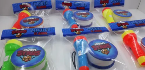 Kit Copo Retrátil + Lanterna Personalizado Brawl Stars