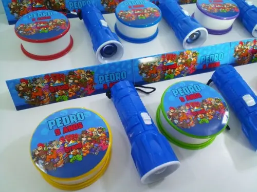 Kit Copo Retrátil + Lanterna Personalizado Brawl Stars