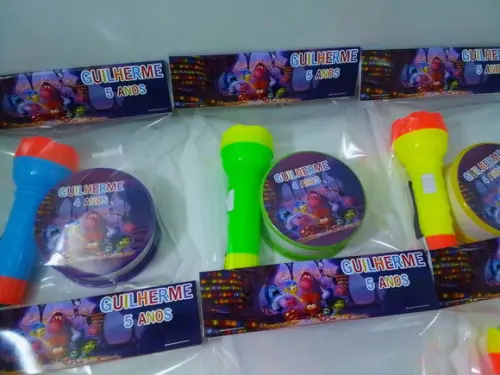 Kit Copo Retrátil + Lanterna Personalizado Divertida Mente