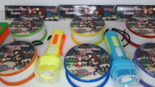 Kit Copo Retrátil + Lanterna Personalizado Menina e o Urso