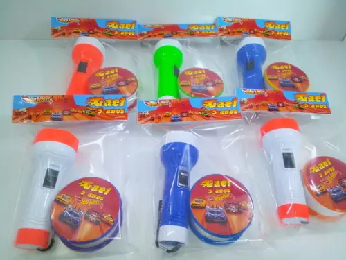 Kit Copo Retrátil + Lanterna Personalizado Hot Wheels