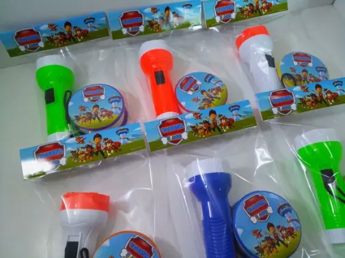 Kit Copo Retrátil + Lanterna Personalizado Patrulha Canina