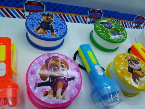 Kit Copo Retrátil + Lanterna Personalizado Patrulha Canina