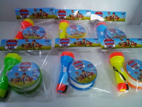 Kit Copo Retrátil + Lanterna Personalizado Patrulha Canina