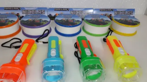 Kit Copo Retrátil + Lanterna Personalizado Minecraft