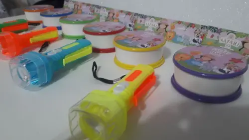 Kit Copo Retrátil + Lanterna Personalizado Safari Baby