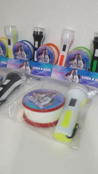 Kit Copo Retrátil + Lanterna Personalizado Youtubers