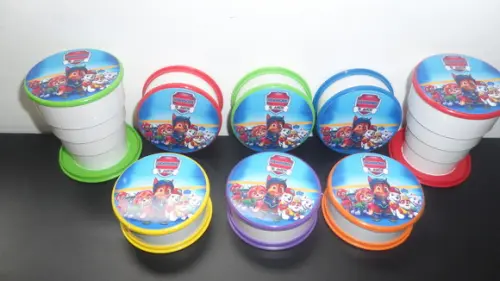 Kit Copo Retrátil + Lanterna Tema Patrulha Canina