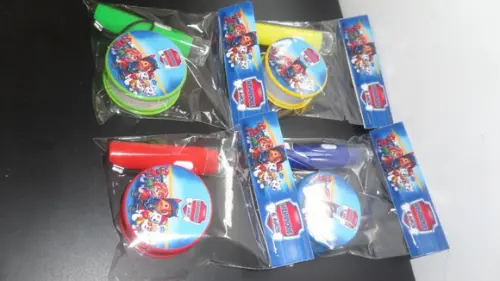 Kit Copo Retrátil + Lanterna Tema Patrulha Canina