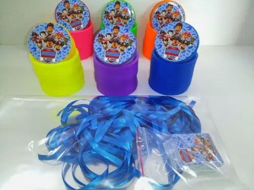 Kit Copo Retrátil + Mola Maluca Tema Patrulha Canina