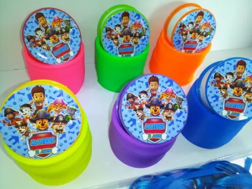 Kit Copo Retrátil + Mola Maluca Tema Patrulha Canina