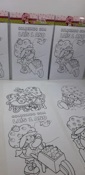 Kit de Desenhos para Colorir Tema Moranguinho Antiga