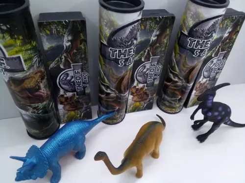 Kit Dinossauro 10cm + Domino + Pega Vareta Tema Dinossauro