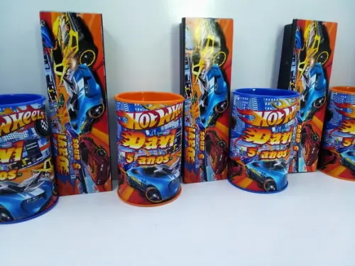 Kit Dominó + Cofre Tema Hot Wheels