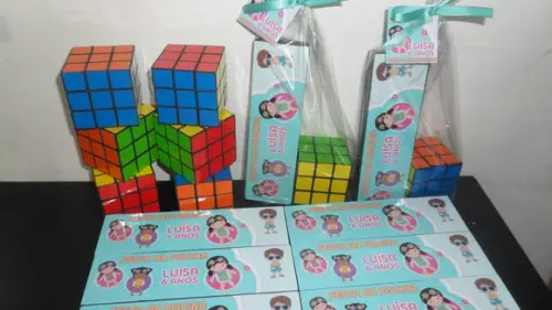 Kit Domino + Cubo Mágico Faço no Tema Festa na Piscina
