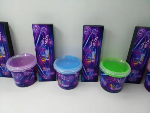 Kit Domino + Geleca Tipo Slime Festa Neon