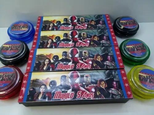 Kit Domino + Ioio Personalizado Tema Vingadores