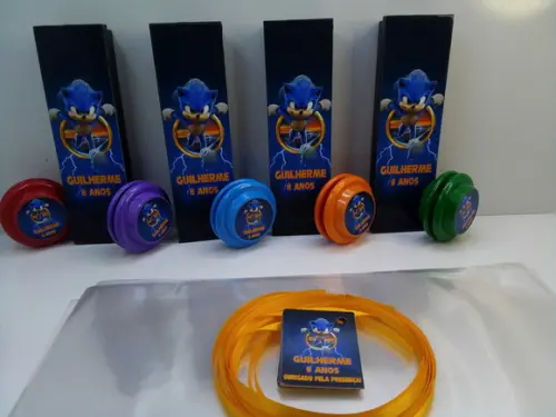 Kit Domino + Ioio Personalizado Tema Sonic