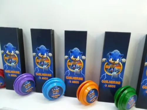 Kit Domino + Ioio Personalizado Tema Sonic