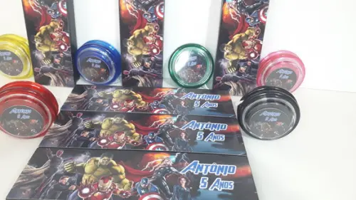 Kit Domino + Ioio Personalizado Tema Vingadores