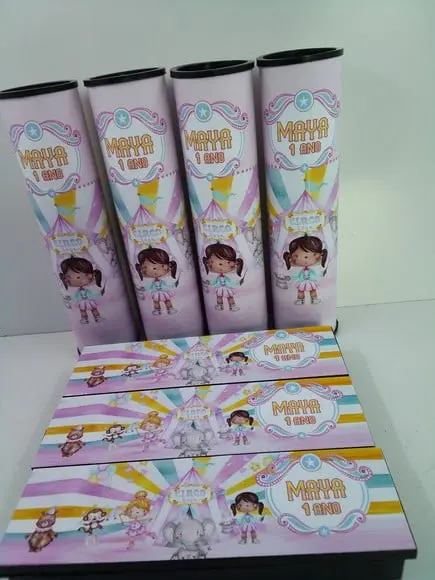 Kit Domino + Pega Vareta Tema Circo Rosa