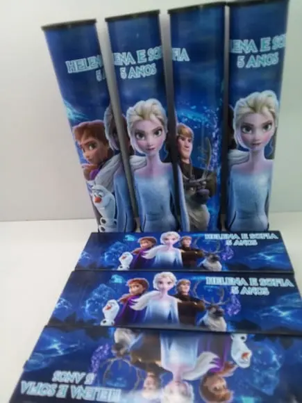 Kit Domino + Pega Vareta Tema Frozen