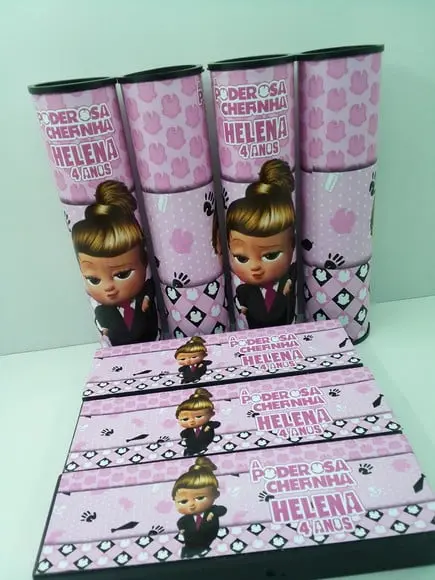 Kit Domino + Pega Vareta Tema Poderosa Chefinha