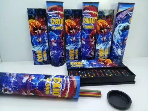 Kit Domino + Pega Vareta Tema Sonic