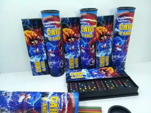 Kit Domino + Pega Vareta Tema Sonic