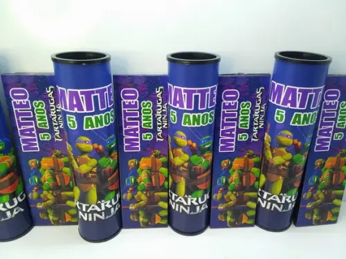 Kit Domino + Pega Vareta Tema Tartarugas Ninja