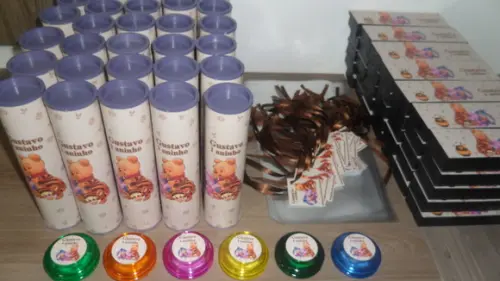 Kit Domino + Pega Varetas + Ioio Personalizado Ursinho Pooh